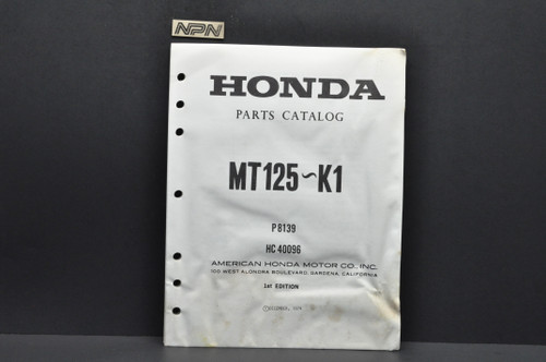 Vintage 1975 Honda MT125 K1 Elsinore Parts Catalog Book Diagram Manual