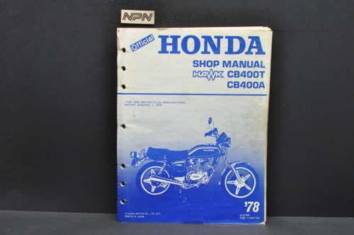Vintage 1978 Honda CB400 T CB400 A Hawk Hondamatic Shop Service Repair Manual