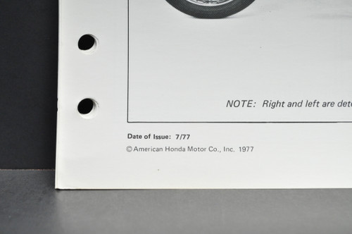 Vintage NOS 1978 Honda CB550 Four K Motorcycle Dealer Set Up Instruction Manual