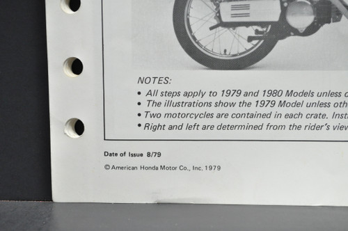 Vtg 1979-80 Honda NA50 Express II Motorcycle Dealer Set Up Instruction Manual