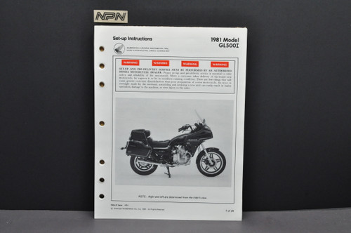 Vtg 1981 Honda GL500 I Silver Wing Insterstate Dealer Set Up Instruction Manual