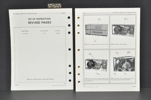 Vintage NOS 1977 Honda CB550 Super Sport Four Dealer Set Up Instruction Manual