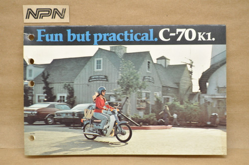 Vintage 1972-73 C70 Honda 70 K1 Motorcycle Dealer Sales Spec Brochure Mini Poster