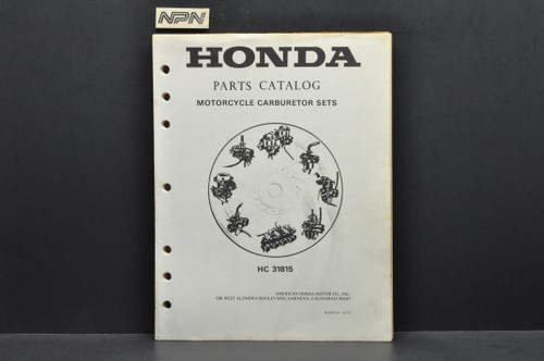 Vtg 1973 Honda Motorcycle Carburetor Sets Parts Catalog Book Diagram Manual