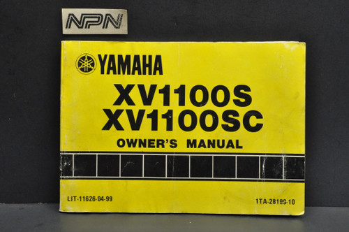 Vtg 1986 Yamaha XV1100 S XV1100 SC Virago Owners Manual 1st Ed. Printed in '85