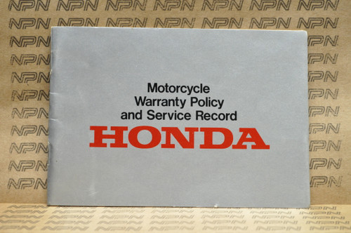 Vintage 1975 Honda Motorcycle Warranty Policy Service Record Manual