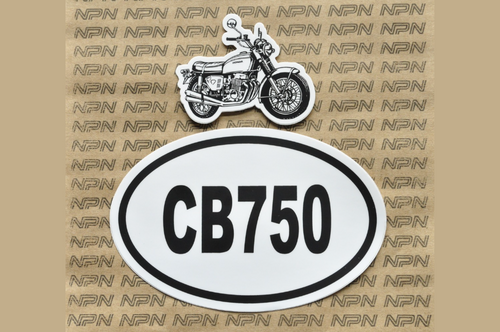 Honda CB750 Decal Bundle Oval Window Bumper Die Cut Motorcycle Stickers Lot of 2