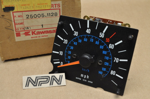 NOS Kawasaki 1981-82 KZ1100 GPz Speedometer MPH KMH Meter Gauge 25005-1128