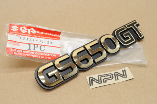 NOS Suzuki 1981-83 GS650G GS650 G GT Frame Side Cover Emblem 68131-34230