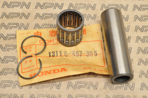 NOS Honda 1980 CR250 R Elsinore Piston Pin , Bearing & Clips Set 13110-467-305