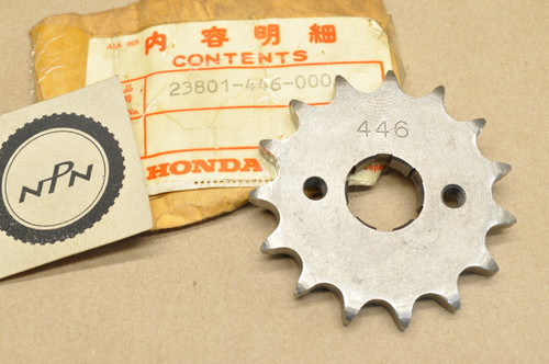NOS Honda 1979 XR185 Front Drive Chain Sprocket 15T 23801-446-000