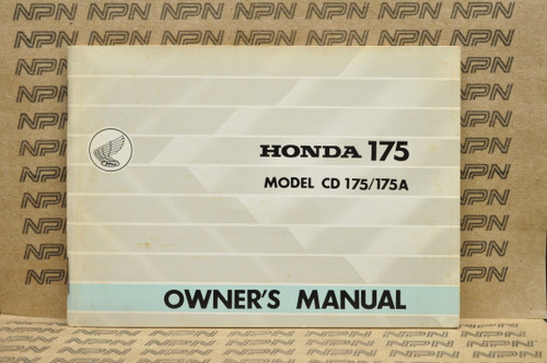 Vintage NOS 1968-69 Honda CD175 A Owners Manual Maintenance Specs Booklet Guide