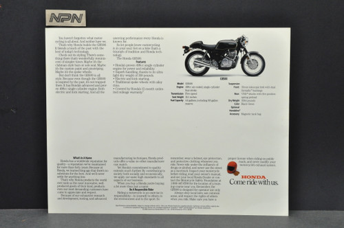 Vintage NOS 1990 Honda GB500 Tourist Trophy Dealer Sales Brochure
