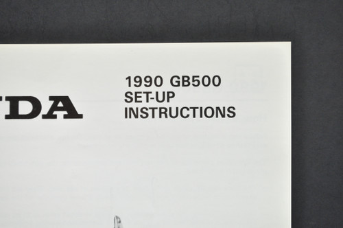 Vintage NOS 1990 Honda GB500 Tourist Trophy Dealer Set Up Instruction Manual