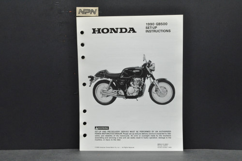 Vintage NOS 1990 Honda GB500 Tourist Trophy Dealer Set Up Instruction Manual