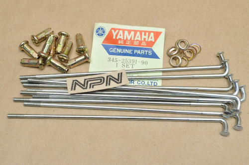 NOS Yamaha MX125 MX175 YZ125 Rear Wheel Inner Spoke & Nipple Set 345-25391-90