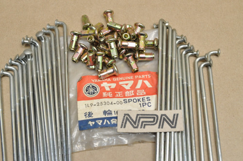 NOS Yamaha 76-77 XS360 78-79 XS400 Rear Spoke & Nipple Set 1L9-25304-00