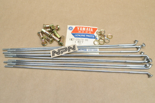 NOS Yamaha IT175 YZ125 YZ400 Front Wheel Inner Spoke & Nipple Set 1K7-25179-90