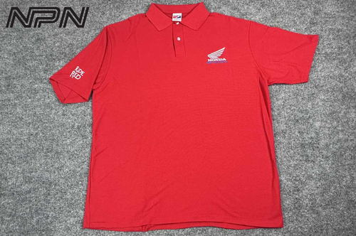 VTG NOS Honda Ride Red Polo Shirt Mens XL USA Motorcycle Riders Club of America