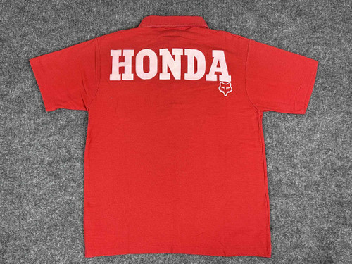 Vintage Team Honda Racing Shirt Mens M Red DG Fox Motocross Pit Crew Polo 90s Vintage Team Honda Racing Shirt Mens M Red DG Fox Motocross Pit Crew Polo 90s