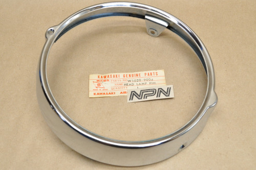 NOS Kawasaki A1 A7 H1 KH500 W1 W2 Head Light Lamp Rim Ring Bezel W1020-9004