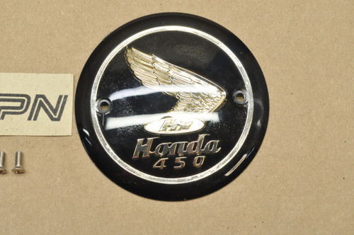 Vtg Honda CB450 K0 Black Bomber Fuel Gas Tank Right Emblem Badge 187121-283-010