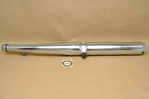 Vtg OEM Yamaha 1973-75 RD250 RD350 Left Exhaust Muffler w/ Baffle Silencer 360-14710-03