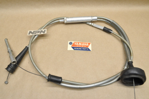 NOS Yamaha 1972 RT2 MX Throttle Cable w/ Rubber Boot 322-26301-00