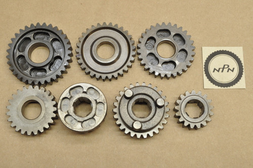 Vintage OEM Honda XR80 Transmission Mainshaft Countershaft Gear Lot 23451-153-000