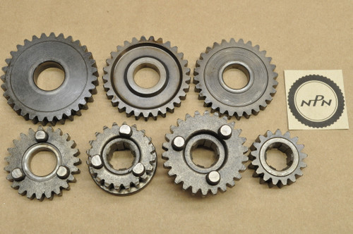 Vintage OEM Honda XR80 Transmission Mainshaft Countershaft Gear Lot 23451-153-000