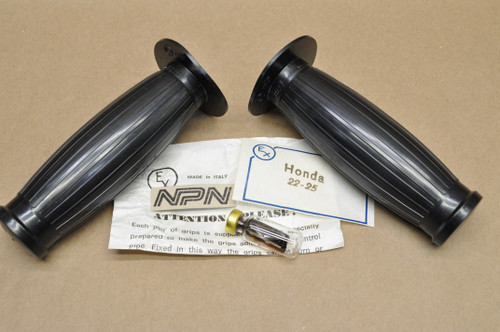 NOS Honda EX Rally Italy 7/8" & 1" (22-25) Black Handle Bar Grip Set