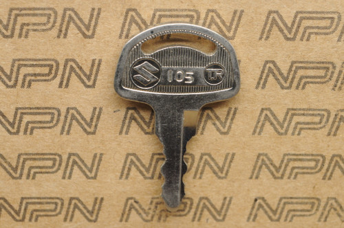 NOS Suzuki Motorcycle Ignition Lock Double Groove Key # 105