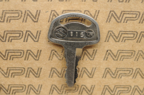 NOS Suzuki Motorcycle Ignition Lock Double Groove Key # 115
