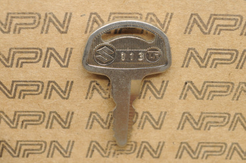 NOS Suzuki Motorcycle Ignition Lock Double Groove Key # 113