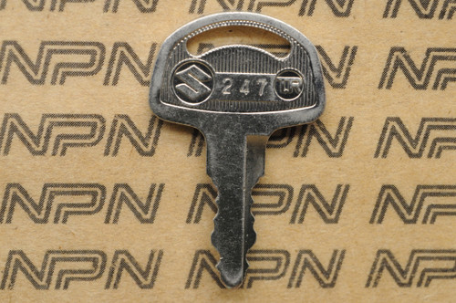 NOS Suzuki Motorcycle Ignition Lock Double Groove Key # 247