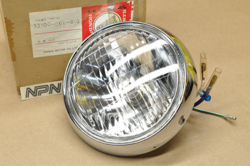NOS Honda ATC70 K0-K1 ATC90 K0-1978 Head Light Unit 6V w/ Bezel 33100-061-810