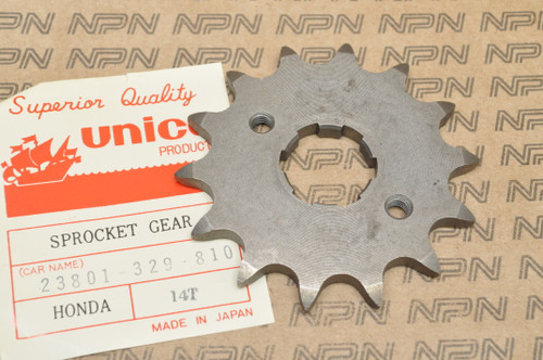 NOS Honda XL250 K0-1976 Unico Front Chain Drive Sprocket 14T 23801-329-810