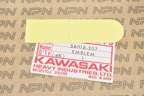 NOS Kawasaki 1974-79 KX250 Side Cover Emblem Decal Sticker 56018-207