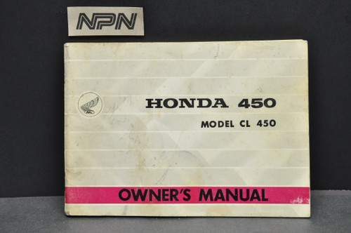 Vintage 1968-69 Honda CL450 Scrambler Motorcycle Owners Manual