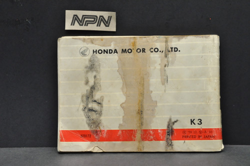 Vintage 1971 Honda CB350 K3 Motorcycle Owners Manual OEM Original Japan READ