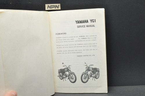 Vintage 1964 Yamaha YG1 YG1K Motorcycle Owners Service Shop Manual
