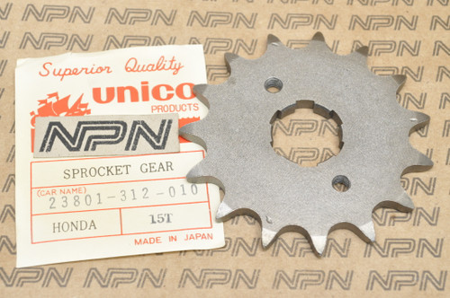 NOS Honda SL350 K1-K2 Unico Front Drive Sprocket 15T 23801-312-010