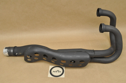 Vtg OEM Honda XR650 L Muffler Exhaust Header Pipe w/ Heat Shield 18320-MY6-670