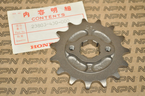NOS Honda 1978-80 CR250 R Elsinore Front Drive Chain Sprocket 15T 23803-430-000