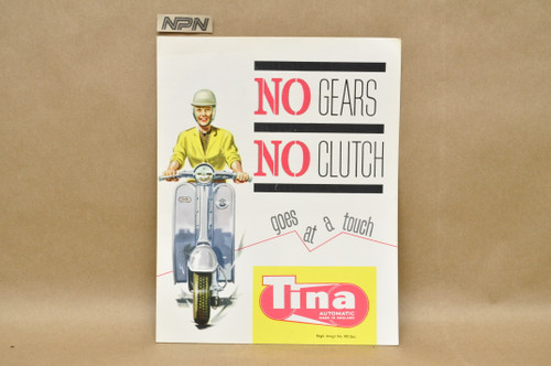 Vintage NOS 1963 Triumph Tina Scooter Dealer Brochure Poster Spec Sheet