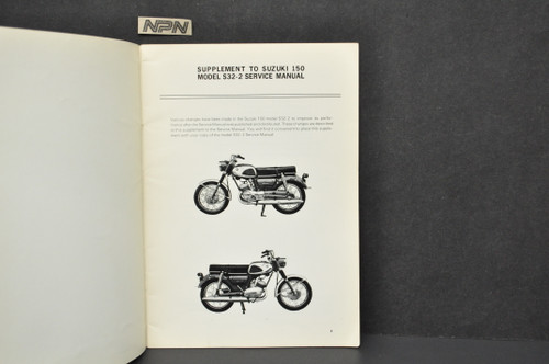 Vintage 1971 Suzuki 150 S32-2 Service Shop Repair SUPPLEMENT Manual