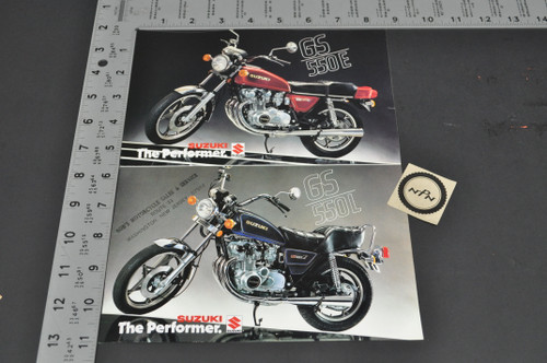 Vintage Suzuki GS550 E GS550 L Motorcycle Dealer Brochure 1979 NOS Dealer Stamp