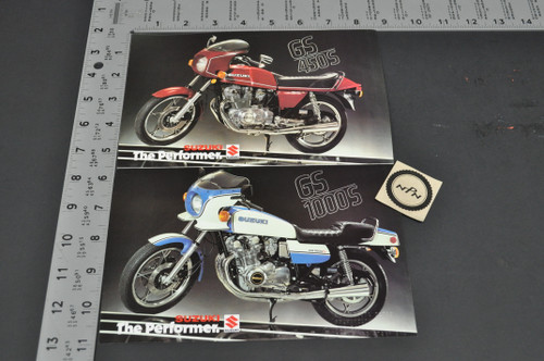 VTG Suzuki GS450 ST GS1000 ST Motorcycle Dealer Brochure 1980s NOS Dealer Stamp