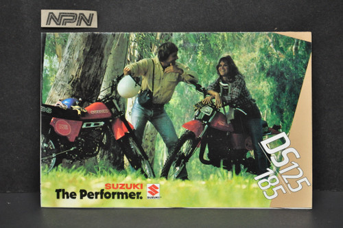 Vintage Suzuki DS125 T DS185 T Motorcycle Dealer Brochure 1980 NOS Dealer Stamp