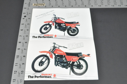 Vintage Suzuki DS80 T DS100 T Motorcycle Dealer Brochure 1980 NOS Dealer Stamp